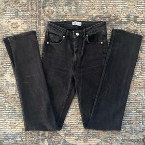 Zara High Rise Denim Stretch Jeans